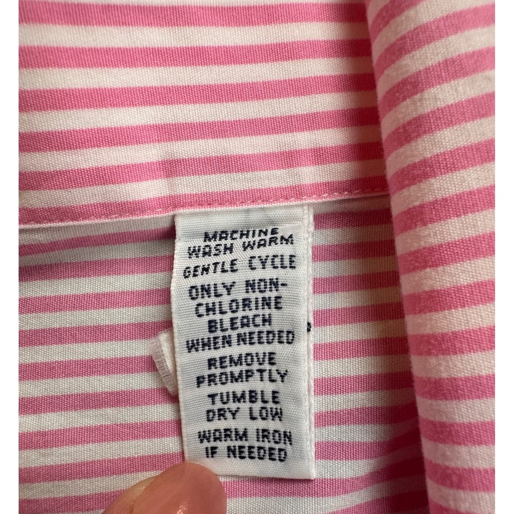 Ralph Lauren Polo XXL Custom Fit Pink White Stripe Cotton Button Down Shirt Mens - Picture 13 of 15